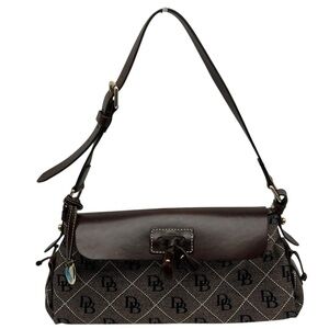 Dooney & Bourke Black and Brown Monogram Shoulder Bag